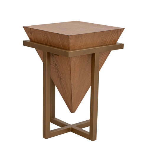 International Furniture Direct Patagonia - Chairside Table - Reddish Brown / Gold