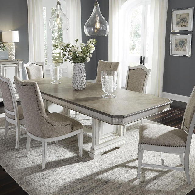 Liberty Furniture Abbey Park - 7 Piece Trestle Table Set - White