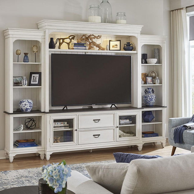 Liberty Furniture Allyson Park - Entertainment Center With Piers - White