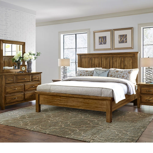 Vaughan-Bassett Maple Road - King Mansion Bed With Low Profile Footboard - Antique Amish