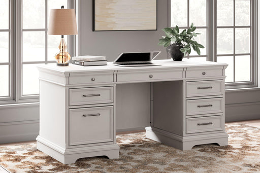 Ashley Kanwyn - Whitewash - Home Office Desk With Eight Drawers