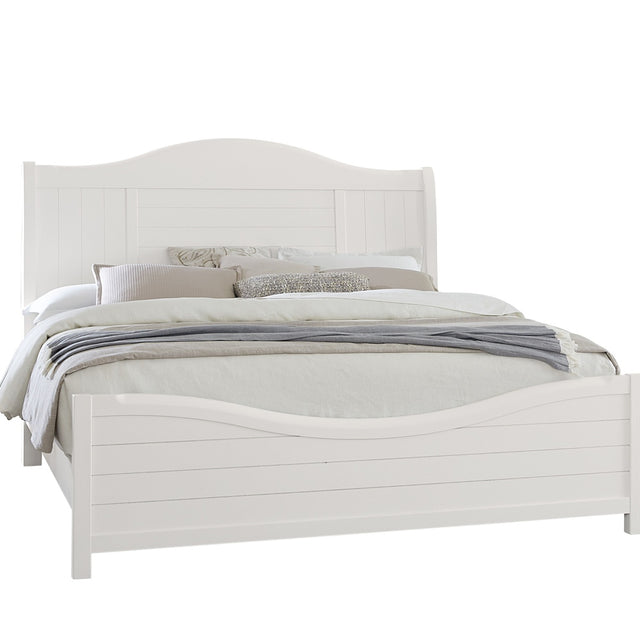 Vaughan-Bassett Cool Farmhouse - King Sleigh Bed - Soft White