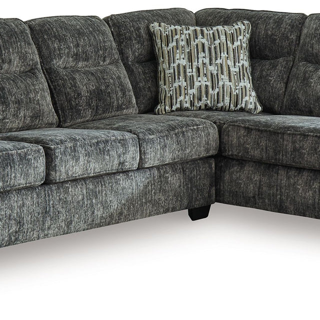 Ashley Lonoke - Gunmetal - 2-Piece Sectional With Raf Corner Chaise