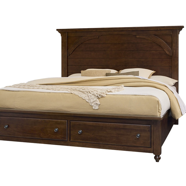 Vaughan-Bassett Vista - Queen Mansion Foot Storage Bed - Cherry