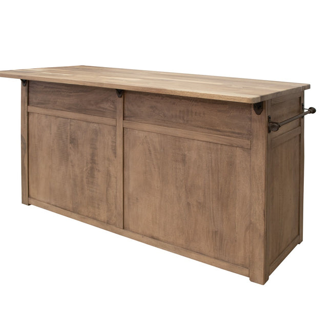 International Furniture Direct Natural Parota - Kitchen Island