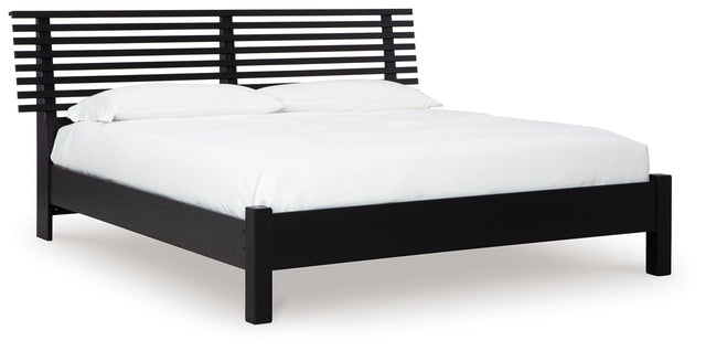 Ashley Danziar - Black - King Slat Panel Bed With Low Footboard