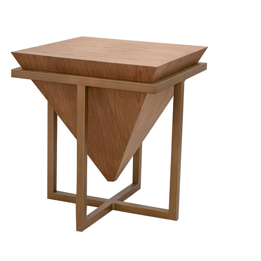 International Furniture Direct Patagonia - End Table - Reddish Brown / Gold