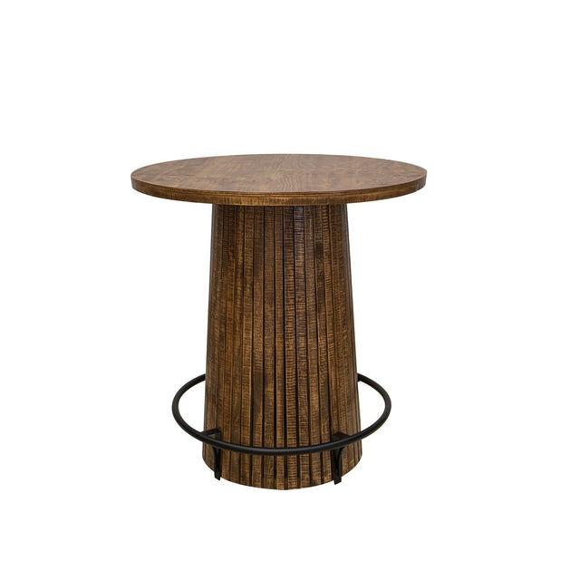 International Furniture Direct Tiza - Bistro Table - Peanut Brown/ Chalk Colors
