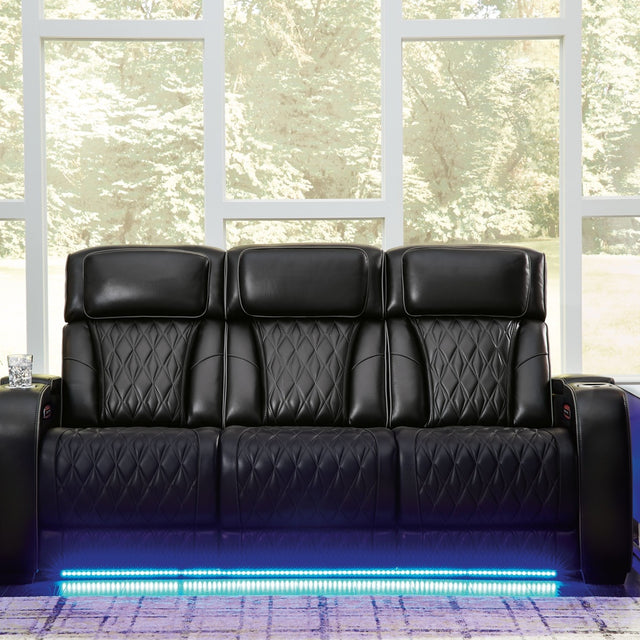 Ashley Boyington PWR REC Sofa with ADJ Headrest - Black