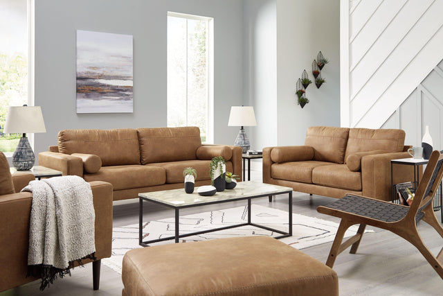 Ashley Telora - Caramel - 4 Pc. - Sofa, Loveseat, Chair, Ottoman
