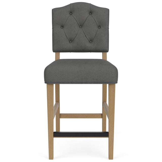 Riverside Furniture Mix-N-Match Chairs - Button Tufted Upholstered Stool - Dark Gray