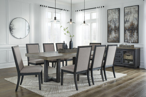 Ashley Foyland - Black / Brown - 9 Pc. - Dining Room Table, 8 Side Chairs