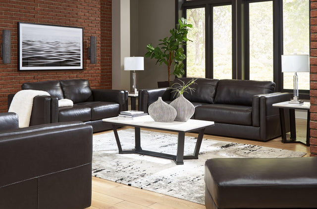 Ashley Amiata - Onyx - 4 Pc. - Sofa, Loveseat, Chair And A Half, Ottoman