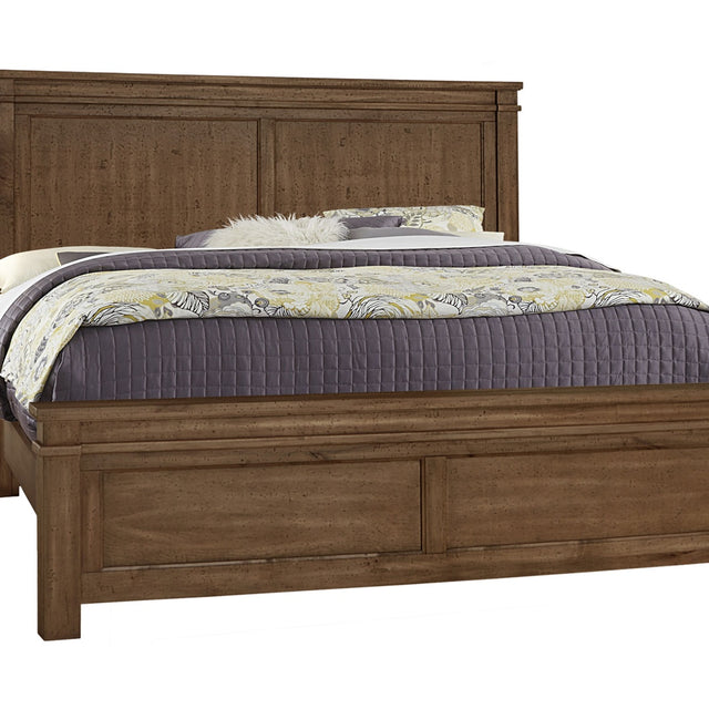 Vaughan-Bassett Cool Rustic - King Mansion Bed With Mansion Footboard - Amber