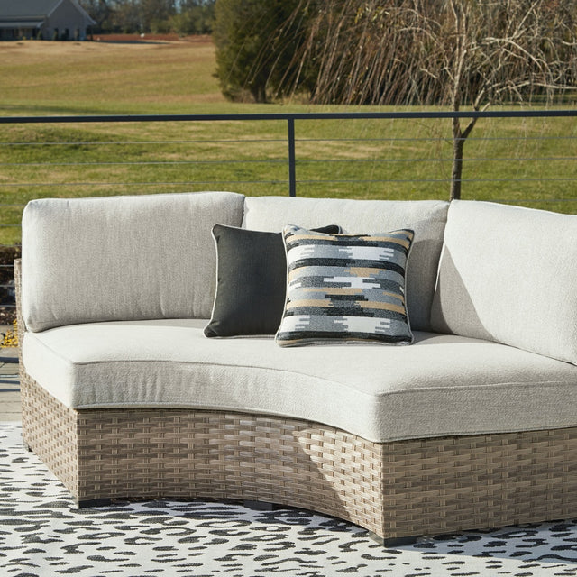 Ashley Calworth Curved Loveseat with Cushion
