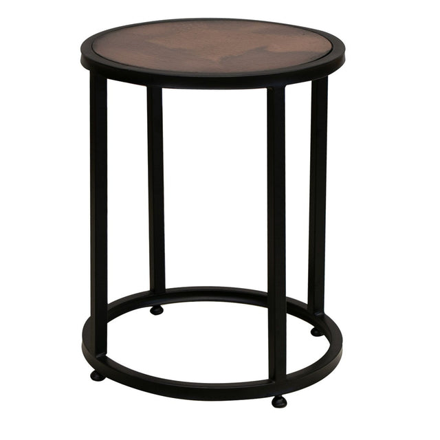 International Furniture Direct Blackburn - End Table - Black / Copper