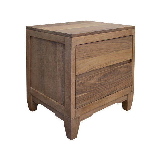 International Furniture Direct Parota Nova - 2 Drawer Nightstand - Brown Cappuccino