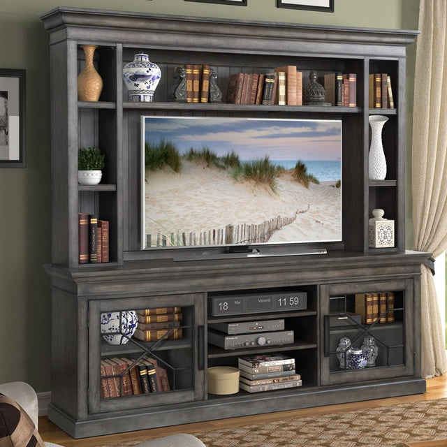 Parker House Sundance - Console with Hutch & Backpanel - Smokey Grey