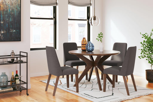 Ashley Lyncott - Charcoal / Brown - 5 Pc. - Dining Room Table, 4 Side Chairs