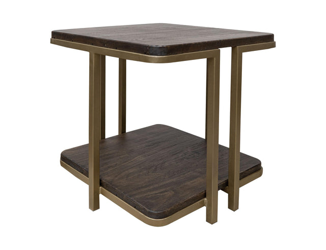 International Furniture Direct Onix - End Table - Mahogany Brown