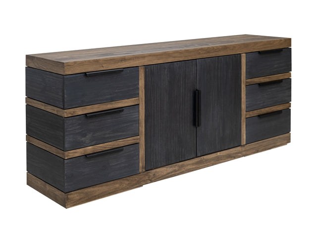 International Furniture Direct Tuxedo - Console - Satin Black And Brown