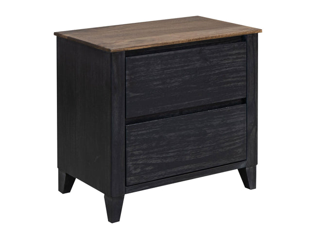 International Furniture Direct Empire - Nightstand - Satin Black And Brown