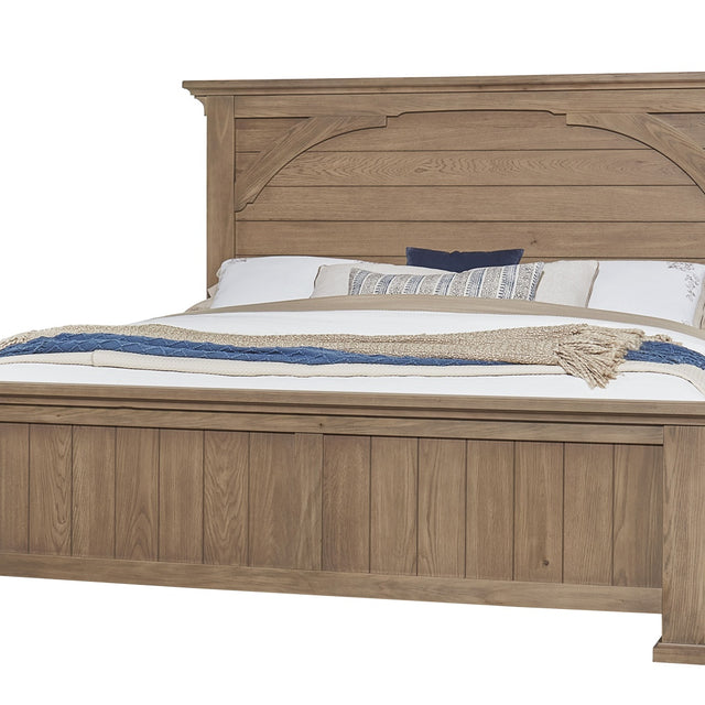 Vaughan-Bassett Vista - Queen Mansion Bed - Natural Oak