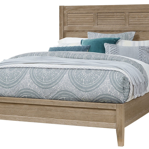 Vaughan-Bassett Passageways - Queen Louvered Bed With Low Profile Footboard - Deep Sand